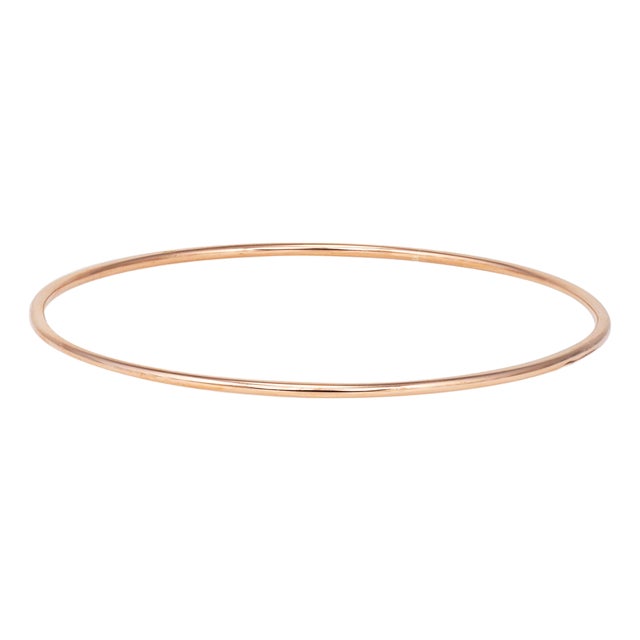 Vintage Portuguese Bangle Bracelet 19k Rose Gold 8" Estate Fine Jewelry For Sale