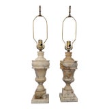 Vintage Marble Table Lamps a Pair For Sale