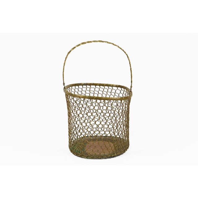 Vintage Brass Wire Mesh Basket For Sale - Image 4 of 10