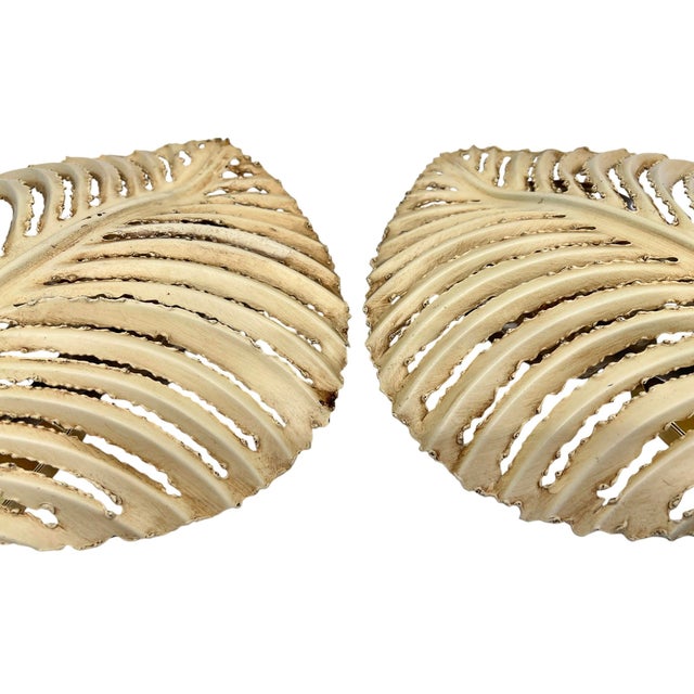 Metal Organic Open-Work Leaf Wall Lamps from Banci Firenze, 1970s, Set of 2 For Sale - Image 7 of 14