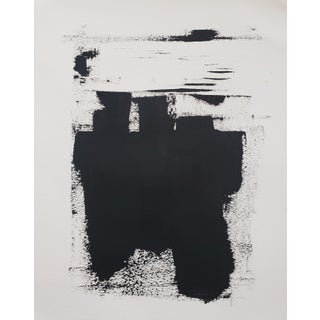 Heart 01 Original Abstract Modern Painting by Carrie Bergey, Black White For Sale