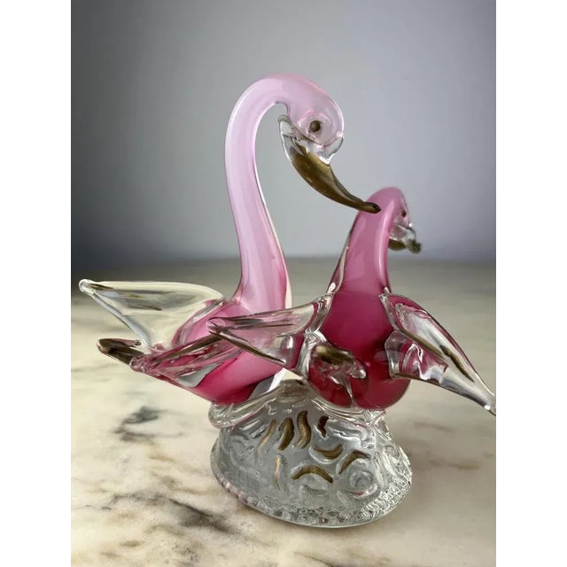 Italian Swans Figurine in Murano Glass, 1960s For Sale - Image 4 of 8