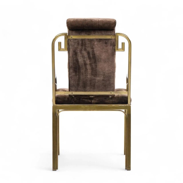 Metal Mastercraft Mid Century Brass Greek Key Dining Chairs - Set of 8 For Sale - Image 7 of 9