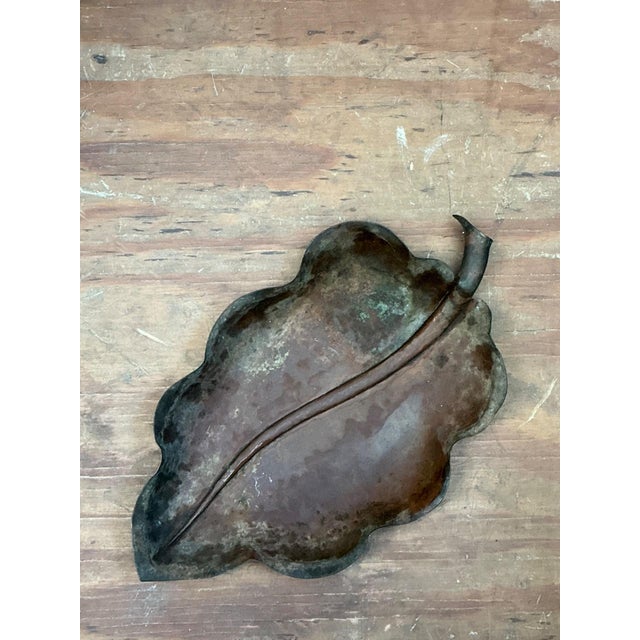 Vintage Italian Patinated Copper Leaf Bowl For Sale - Image 13 of 13