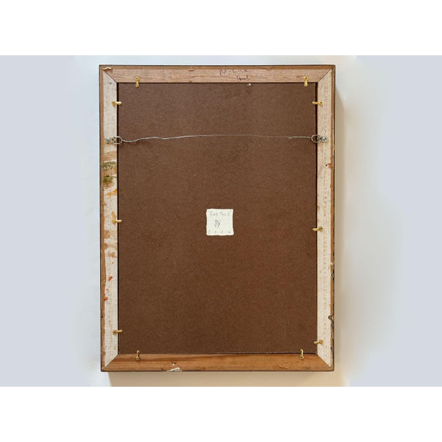 “River Moss" Abstract Art in Vintage Frame, Transitional Living Room Art by JTS For Sale - Image 9 of 9