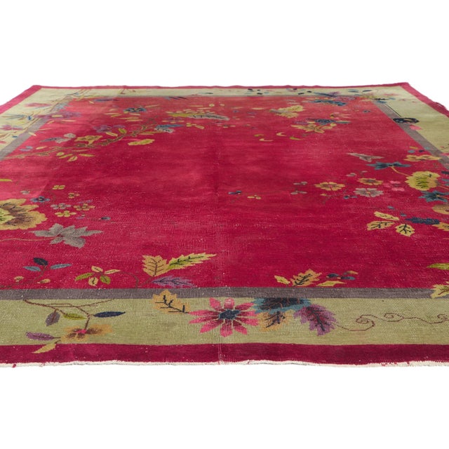 Early 20th Century Antique Chinese Art Deco Rug, 09'00 X 11'09 For Sale - Image 4 of 10