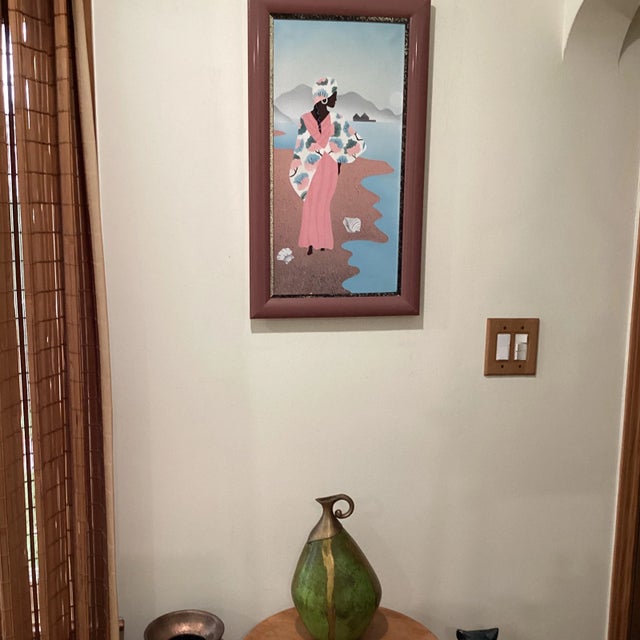 Mid 20th Century Vintage Original African Woman Painting on Canvas Signed by Artist, Framed For Sale - Image 12 of 12