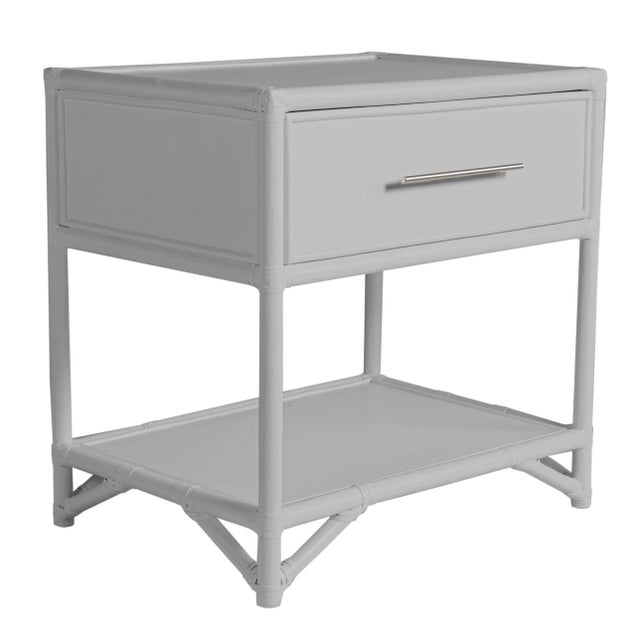 Contemporary Olympia One-Drawer Nightstand in Light Gray For Sale - Image 3 of 6
