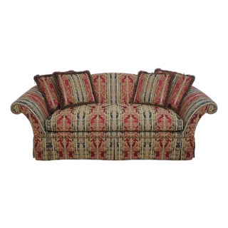 Kindel Rolled Arm Upholstered Camelback Sofa For Sale