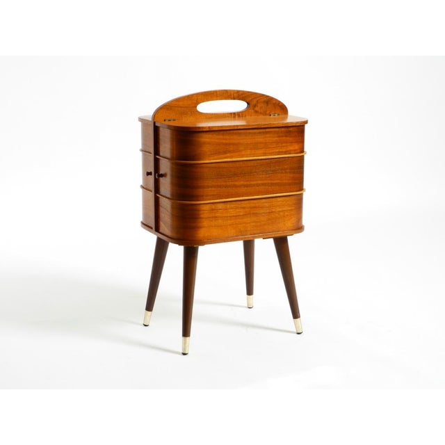 1950s Mid-Century Modern Sewing Box with Teak Veneer and Many Compartments, 1950s For Sale - Image 5 of 18