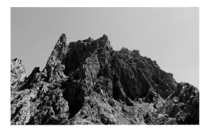 2021 "Rocky Desert Mountain" Black and White Moroccan Landscape Limited Edition Print
