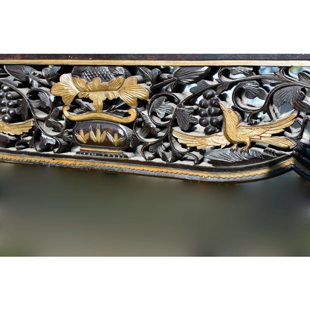 Chinese Mirror With Antique Carving Grapevine Wealth For Sale - Image 4 of 14