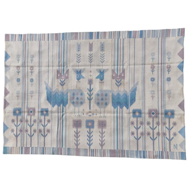 Textile Rölakan Rug with Monogram by Éva Németh, 1970s For Sale - Image 7 of 8