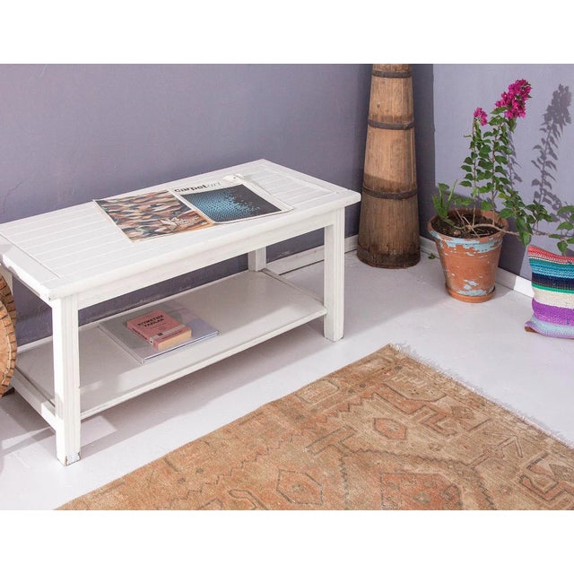 Washed Out Vintage Wool Rug For Sale In Los Angeles - Image 6 of 6