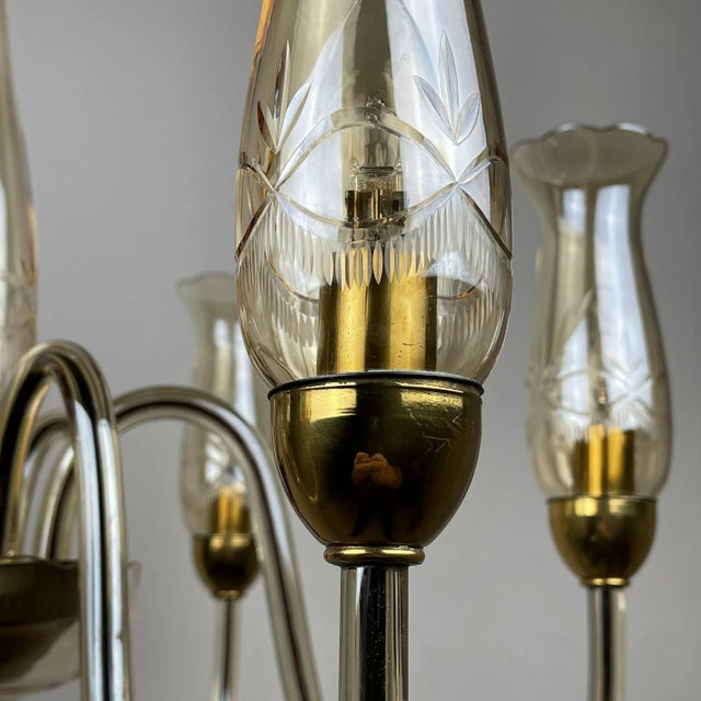Vintage Amber Murano Chandelier from De Majo, Italy, 1970s For Sale - Image 4 of 16