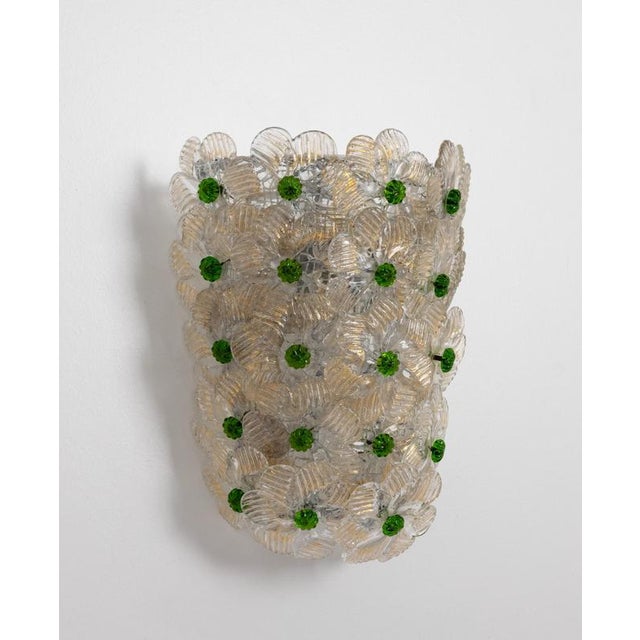 Vintage Petite Murano Glass Wall Sconce from Barovier & Toso, Italy, 1970s For Sale - Image 4 of 10