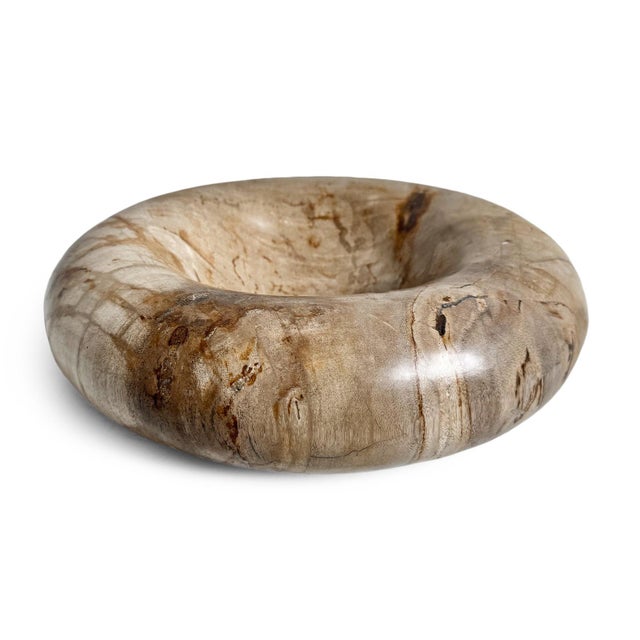 Vintage Organic Modern Petrified Wood Decorative Bowl For Sale In Los Angeles - Image 6 of 7