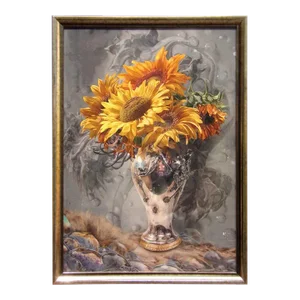 Antal Goldfinger "Feeling" Sunflower Canvas Hand Signed Artwork Framed