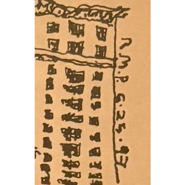 This original drawing of two apartment building on Manhattan's Upper West Side is signed by the artist and professionally...