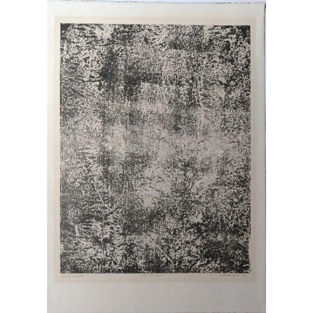 B/W lithograph on watermarked paper ''Arc''. Abstract composition signed, titled and dated on the lower margin in pencil...