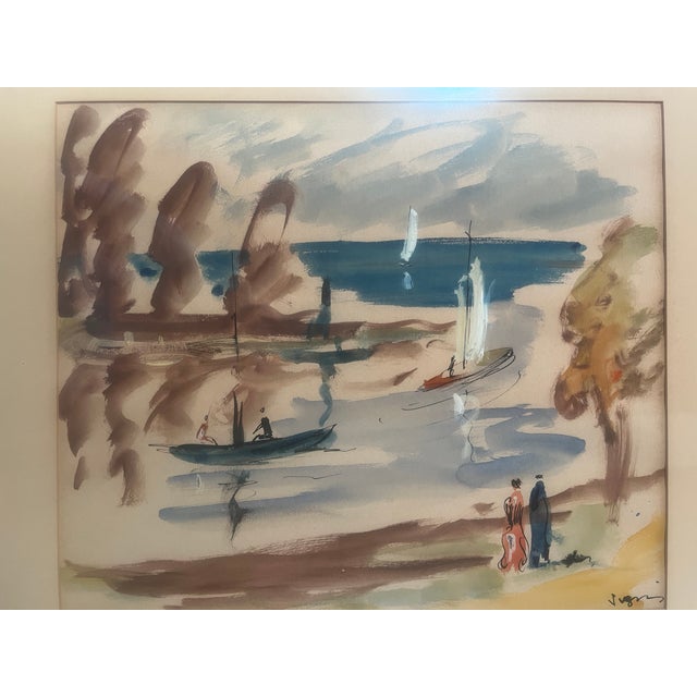 Wood An Original Mid-Century Modern Work on Paper by Sylvain Vigny For Sale - Image 7 of 7