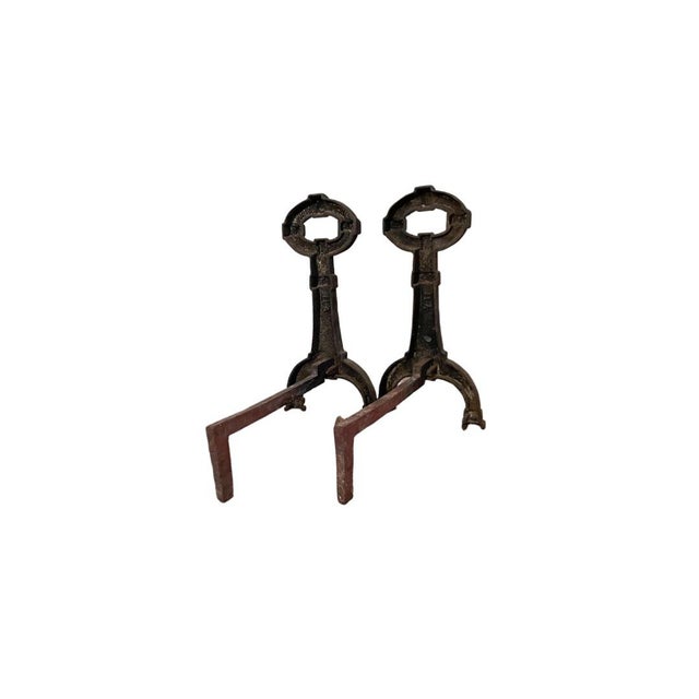 Black Antique Mission Arts & Crafts Andirons For Sale - Image 8 of 11