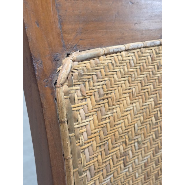 Vintage 1950s Dutch Colonial Teak Lounge Chair With Herringbone Caned Seat For Sale - Image 17 of 17