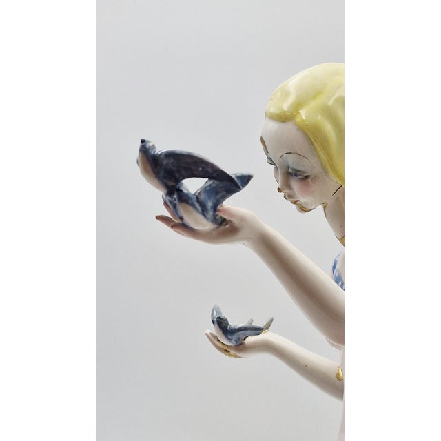 Blue Helen Konig Scavini, The Spring Nude with Swallows, 1932, Porcelain For Sale - Image 8 of 18