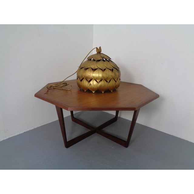 Mid-Century Modern Large Golden Lotus Ceiling Lamp from Hans Kögl, Germany, 1960s For Sale - Image 3 of 18