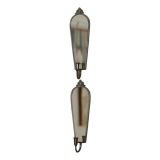 Mid-Century Swedish Pewter Sconces with Mirrors from Svenskt Tenn, Set of 2 For Sale