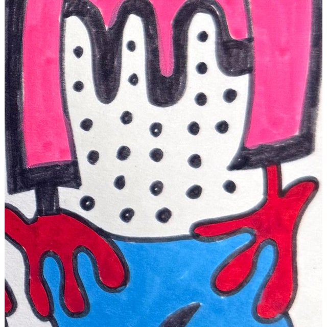 Blue The Three Dreamers — Nathalie Gribinski — Small Abstract Figurative Drawing (8 X 8 In, 2025) For Sale - Image 8 of 9