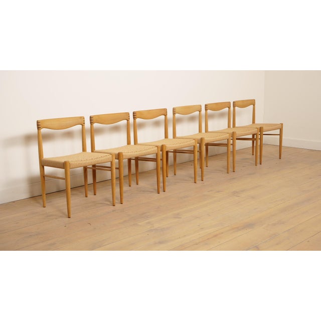 Mid-Century Modern Vintage Oak Dining Chairs by H.W. Klein for Bramin, 1950s, Set of 6 For Sale - Image 3 of 16