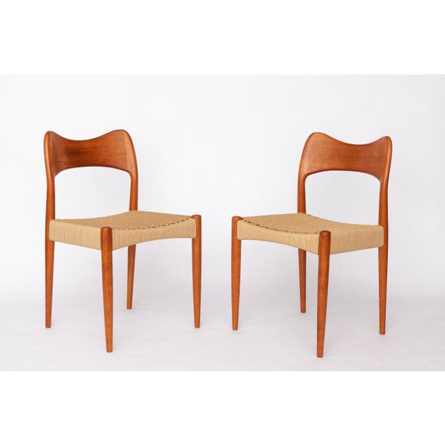 Vintage Danish Dining Chairs by Arne Hovmand-Olsen for Mogens Kold, 1960s, Set of 4 For Sale - Image 6 of 10