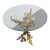 Hollywood Regency Floral and Gold Painted Finish Glass Top Coffee Table 6646 For Sale
