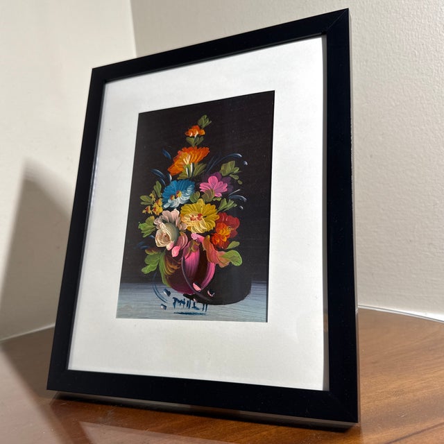 Abstract Vintage Floral Still Life Painting Framed For Sale - Image 3 of 6