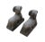 Chinese Look Gray Color Crouching Ram Stone Statues - a Pair For Sale - Image 4 of 7
