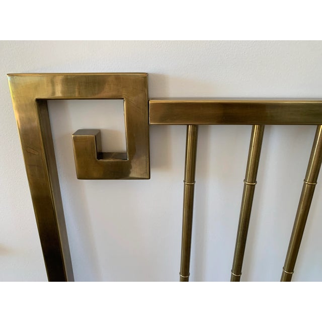 1970s Brass Greek Key Headboard MasterCraft King Size For Sale - Image 5 of 9