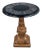 Neoclassic Hollywood RegencyPedestal Side Table Round Gilded Plaster & Black Composit Top For Sale