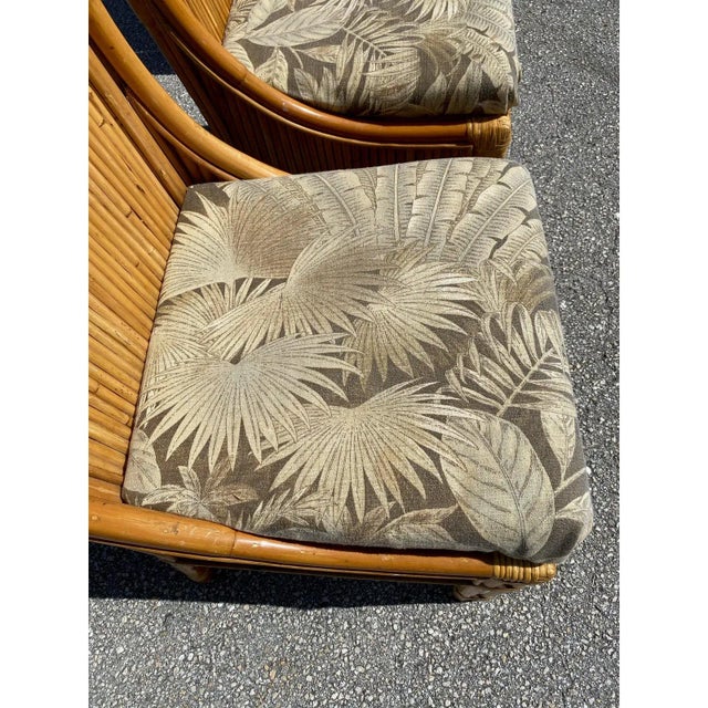 Bamboo Split Reed Rattan High Back Chairs - Set of 4 For Sale In West Palm - Image 6 of 8