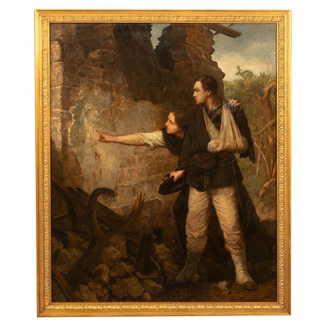 Pair French Franco-Prussian Historical Military War Propaganda Oil Paintings by Charles Louis Muller, 1870 For Sale - Image 4 of 18