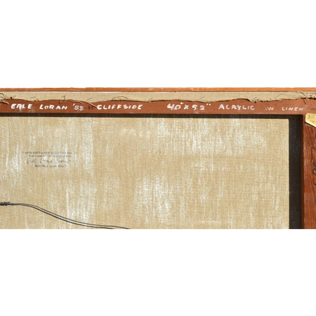 Textile Late 20th Century "Cliff's Edge" Abstract Acrylic Painting, Framed For Sale - Image 7 of 7