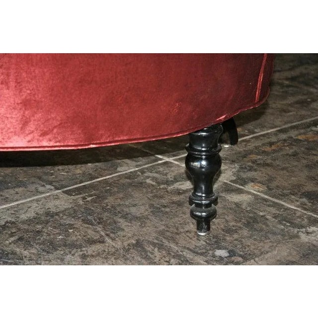 19th C. Tufted Sofa With Gold Leaf/Iron Planter For Sale In Los Angeles - Image 6 of 8