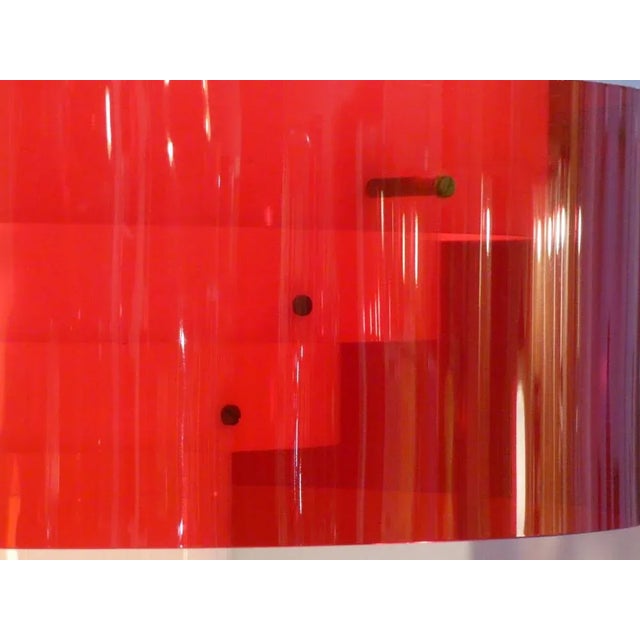 Mid-Century Italian Pendant Lamp in White and Red Methacrylate and Brass by Stilnovo, 1960s For Sale - Image 6 of 10