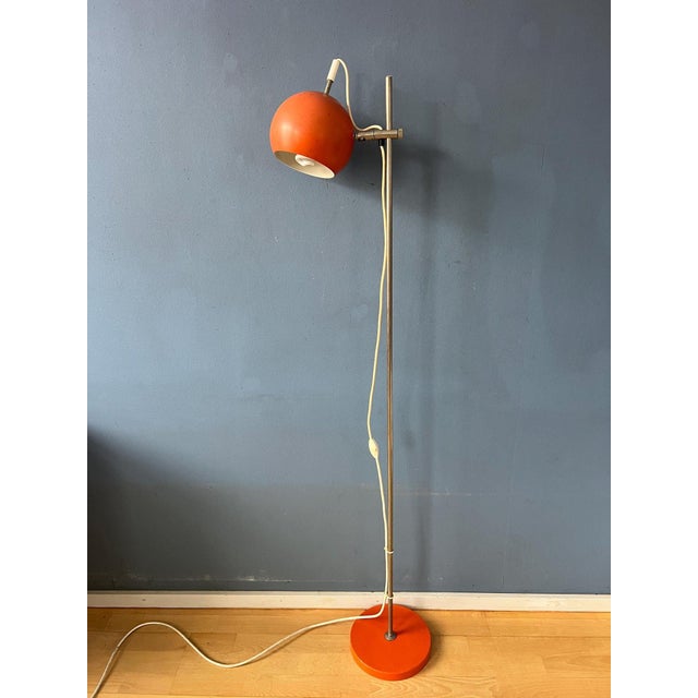 Mid-Century Orange Eyeball Floor Lamp For Sale - Image 9 of 13