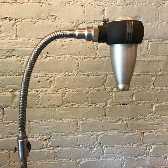 Industrial Bausch & Lomb Adjustable Gooseneck Optical Floor Lamp For Sale - Image 3 of 10