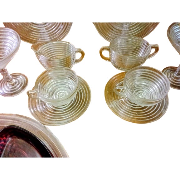 1930s 1930s Art Deco Manhattan Dinner Set for 2 - 14 pcs For Sale - Image 5 of 6