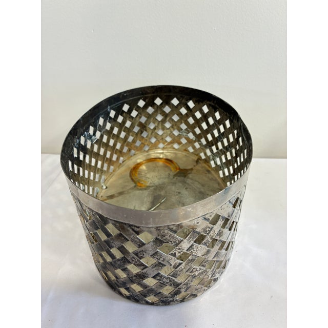 Mid-Century Modern Vintage International Silver Pierced Silverplate Oval Basket For Sale - Image 3 of 10