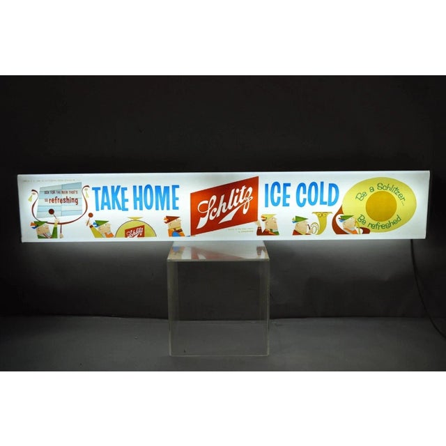 Modern Vintage 1958 Jos. Schiltz Large 73" Lighted Brewing Beer Advertisement Bar Sign For Sale - Image 3 of 13