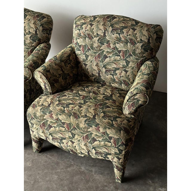 Sage Acanthus Tapestry Club Chairs, John Hutton for Donghia Luciano, 1990s, Pair For Sale - Image 16 of 18
