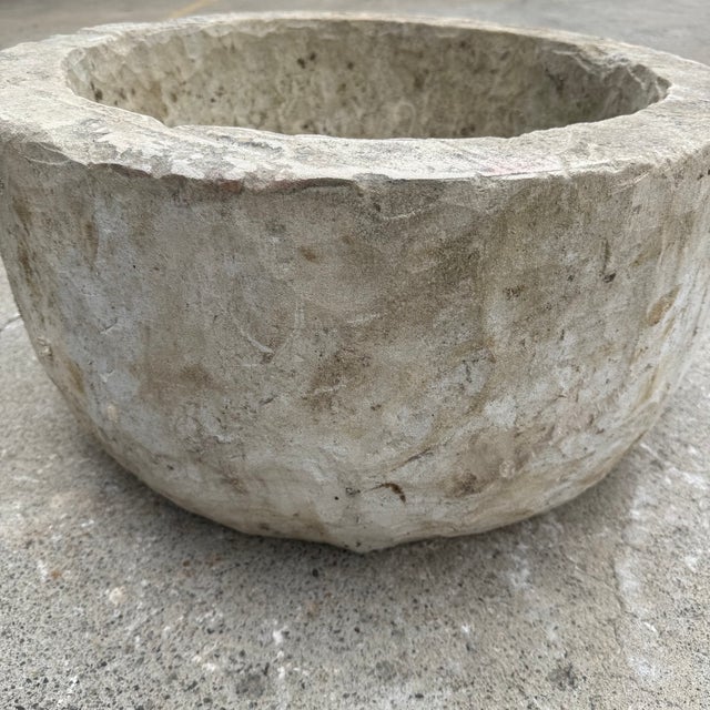 Antique Limestone Trough 51626e 24" Dia For Sale - Image 4 of 6